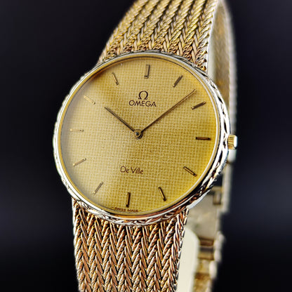 OMEGA De Ville Gold Milanese Super Rare 1982 Defective [REF. 39108270]