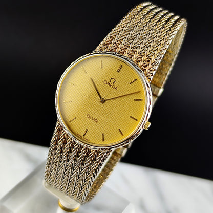 OMEGA De Ville Gold Milanese Super Rare 1982 Defective [REF. 39108270]