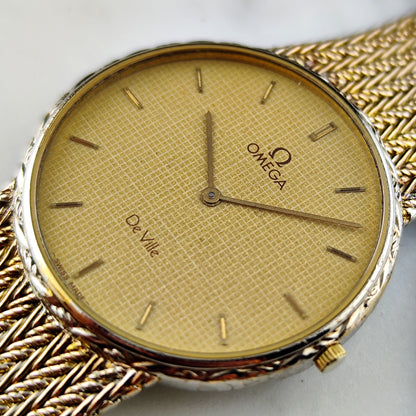 OMEGA De Ville Gold Milanese Super Rare 1982 Defective [REF. 39108270]