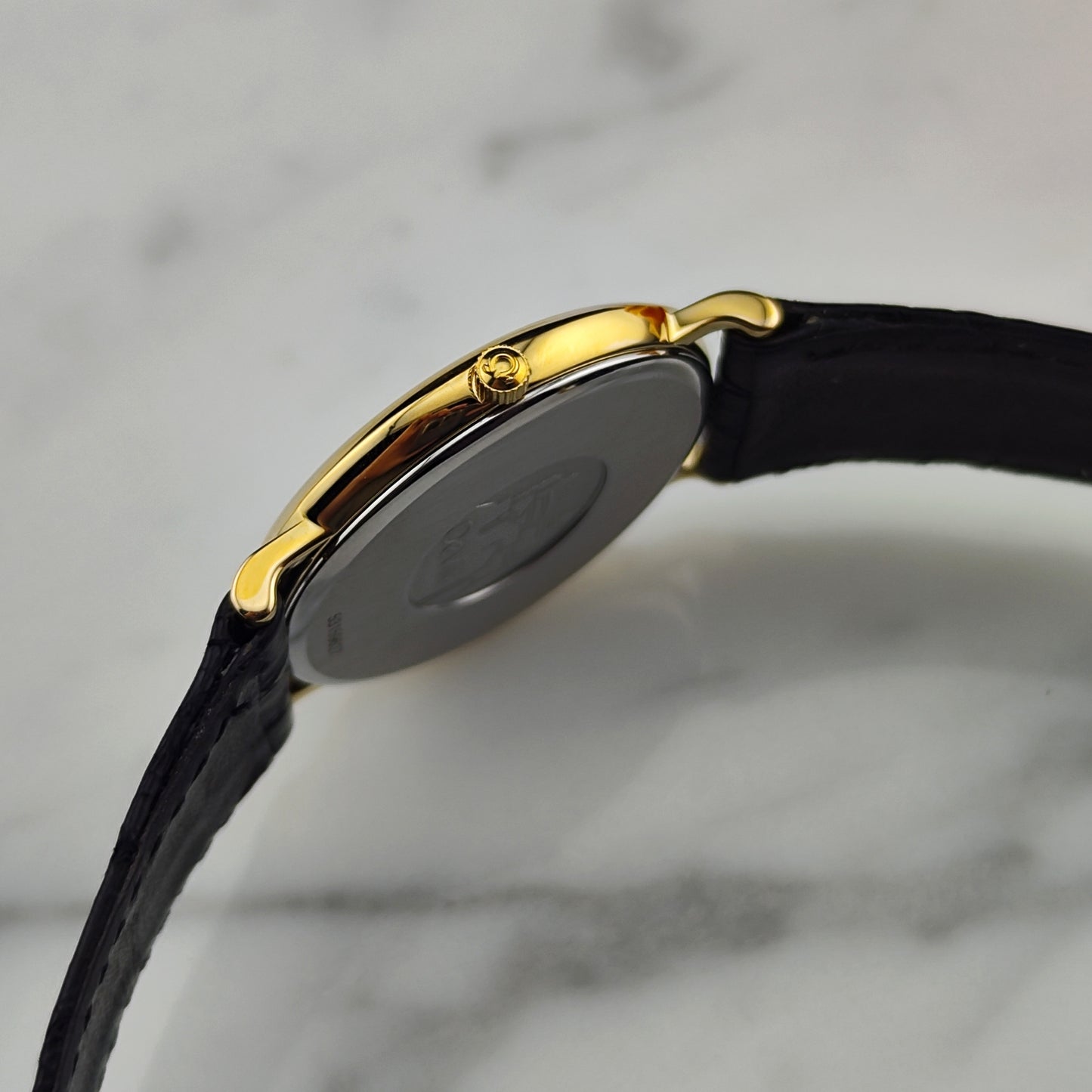 OMEGA De Ville Gold Date Quartz Mint+ with Original Box [REF. 196.0312]