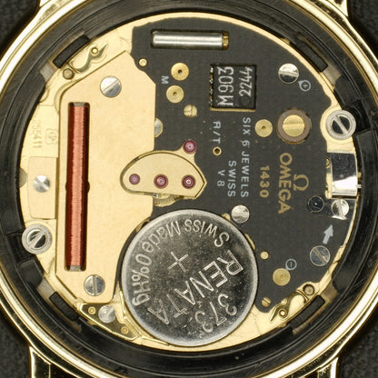 OMEGA De Ville Gold Date Quartz Mint+ with Original Box [REF. 196.0312]