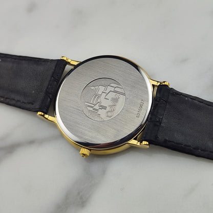 OMEGA De Ville Gold Date Quartz Mint+ with Original Box [REF. 196.0312]