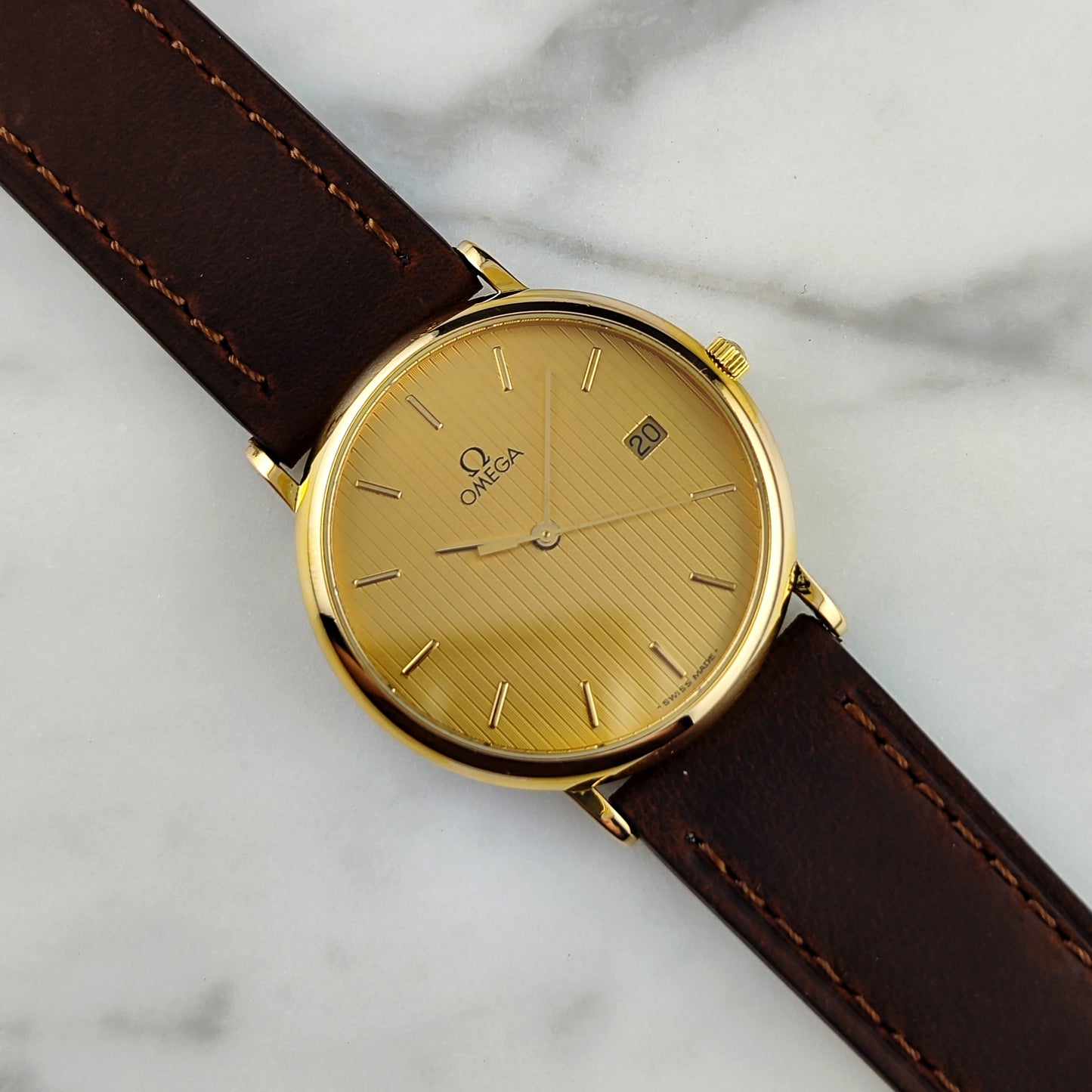 OMEGA De Ville Gold Rare Tapestry Dial [REF. 1960.312]