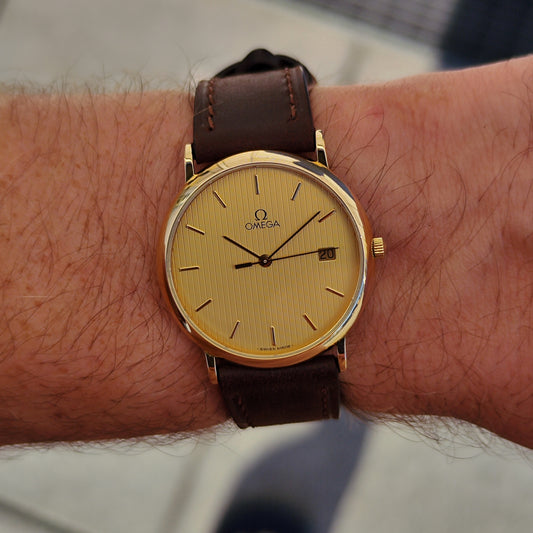 OMEGA De Ville Gold Rare Tapestry Dial [REF. 1960.312]