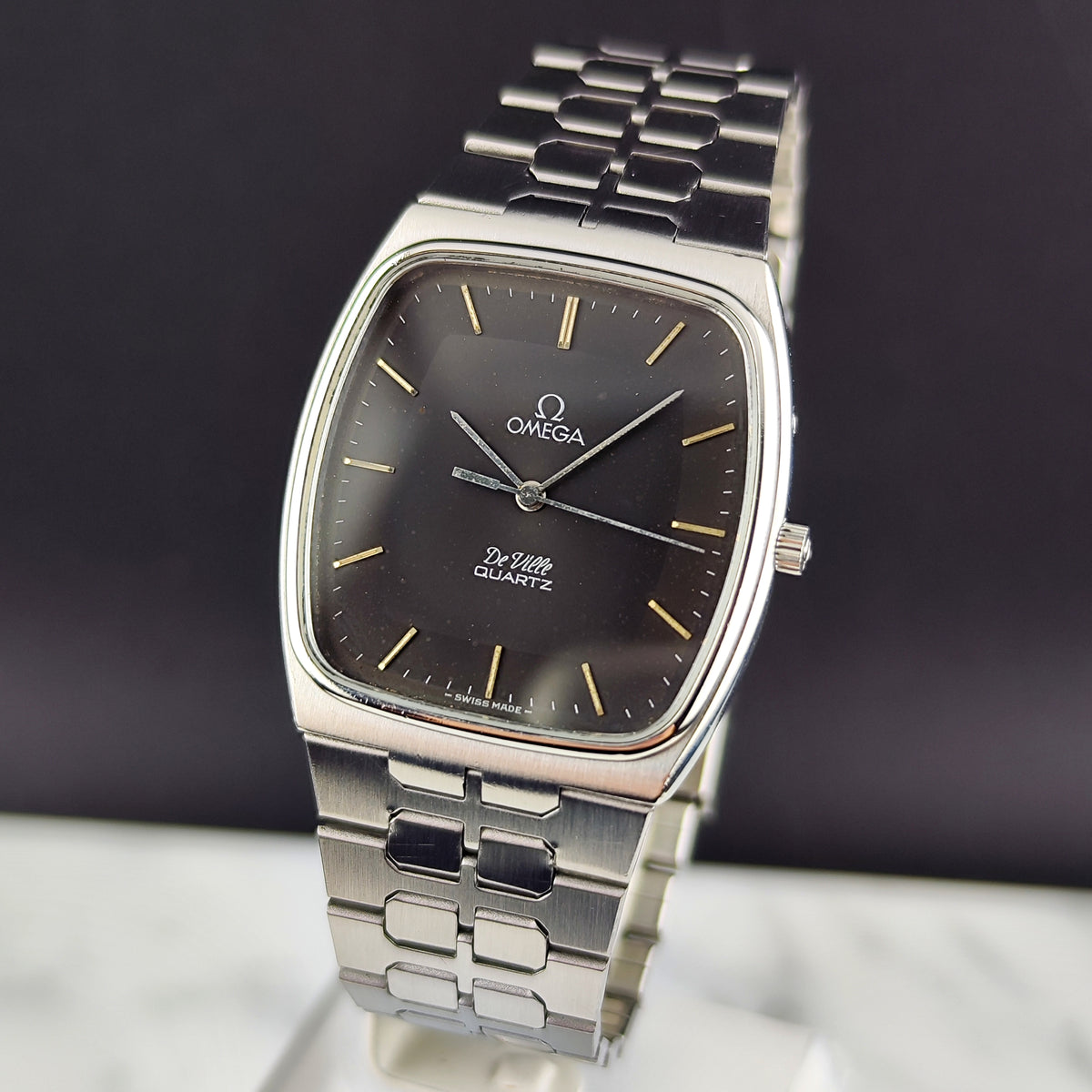 OMEGA De Ville Quartz Grey Dial Super Rare 1980 [REF. 191.0089]