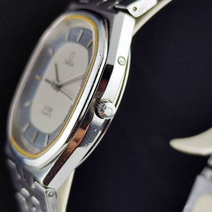 Omega De Ville Quartz Silver Dial Blue Ring 1979 – Bild 3