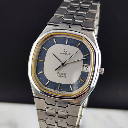 Omega De Ville Quartz Silver Dial Blue Ring 1979 – Bild 4