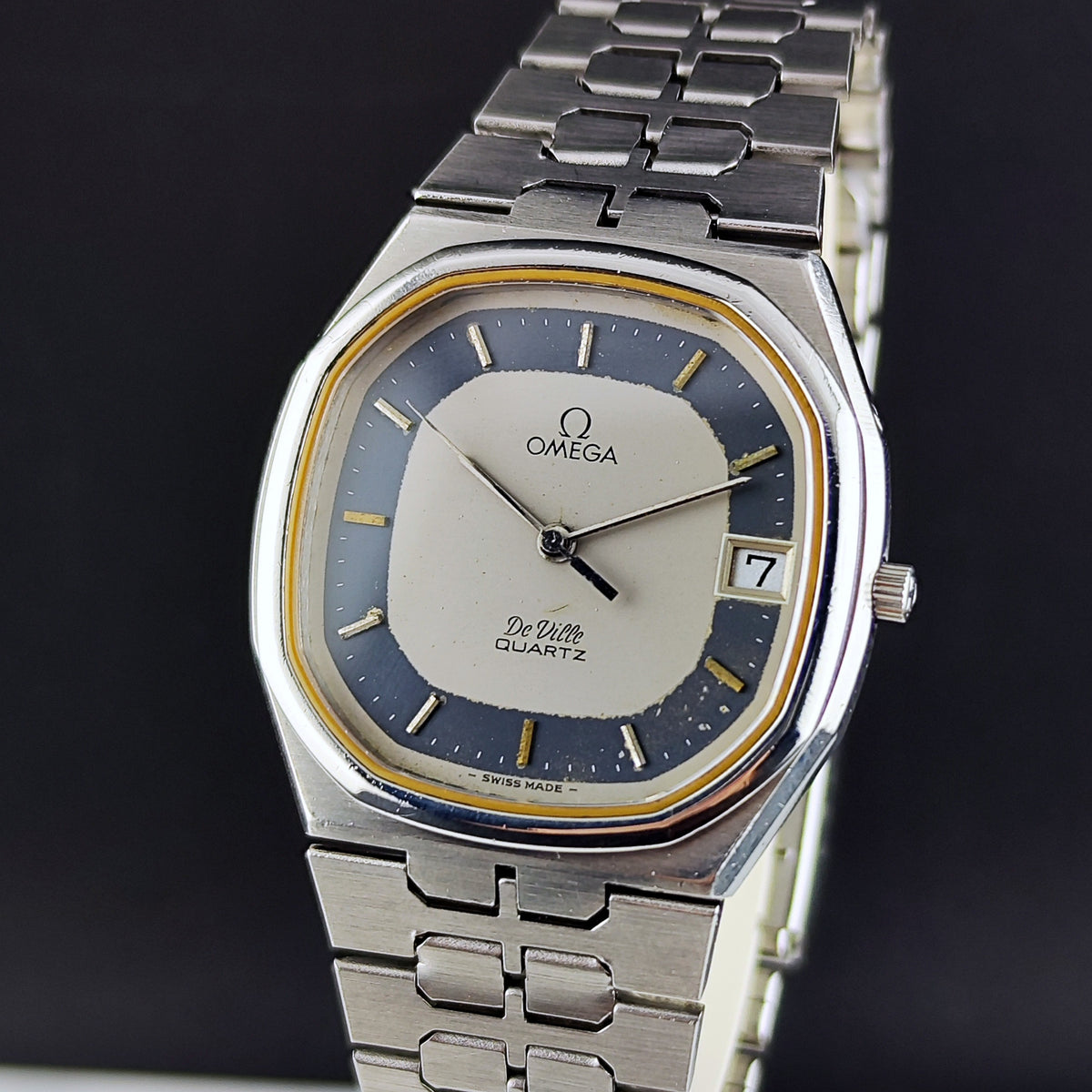Omega De Ville Quartz Silver Dial Blue Ring 1979 – Bild 6