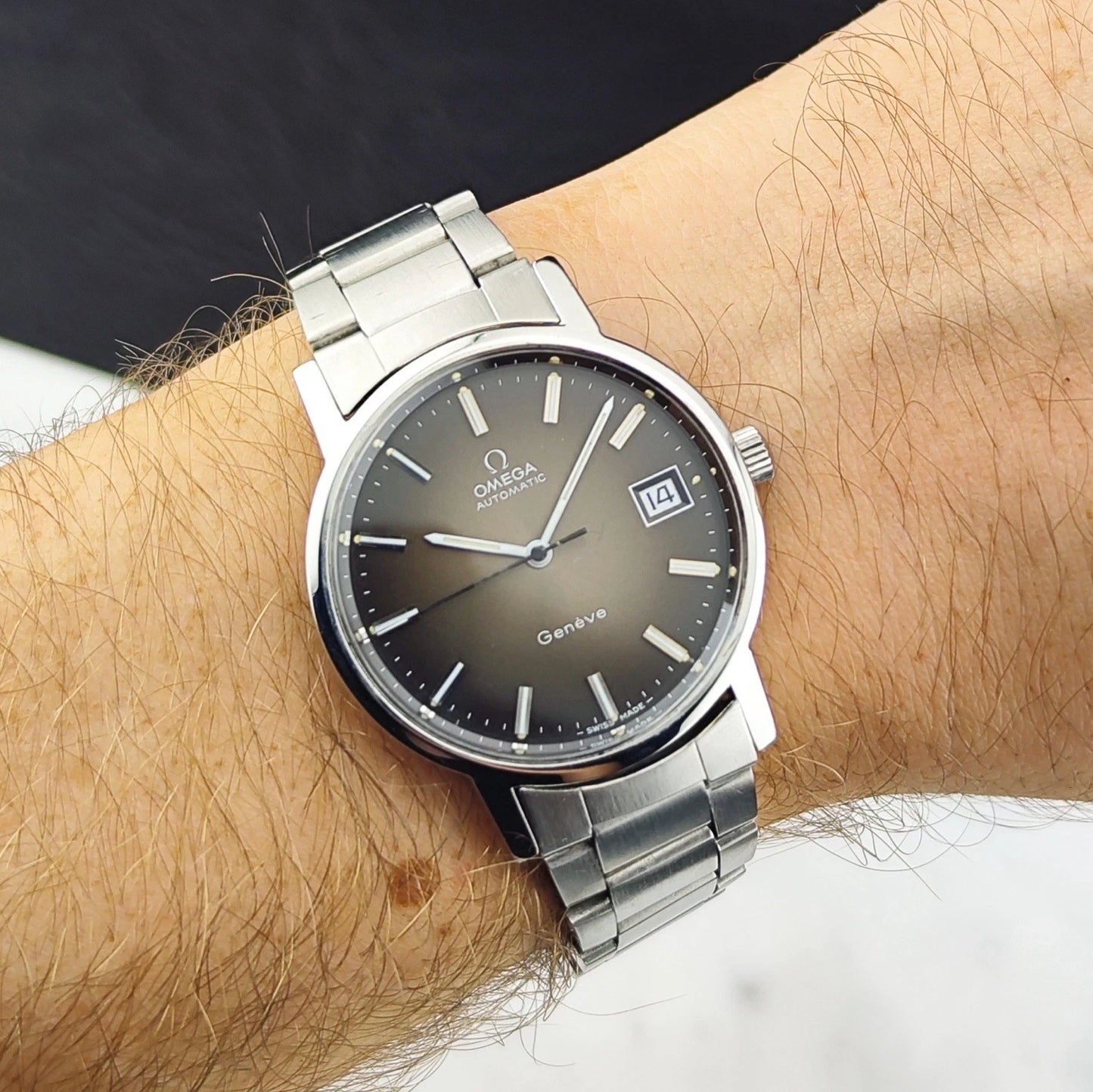 OMEGA Genève Automatic Steel Bracelet Super Rare Brown Dial [REF. 166.0163]