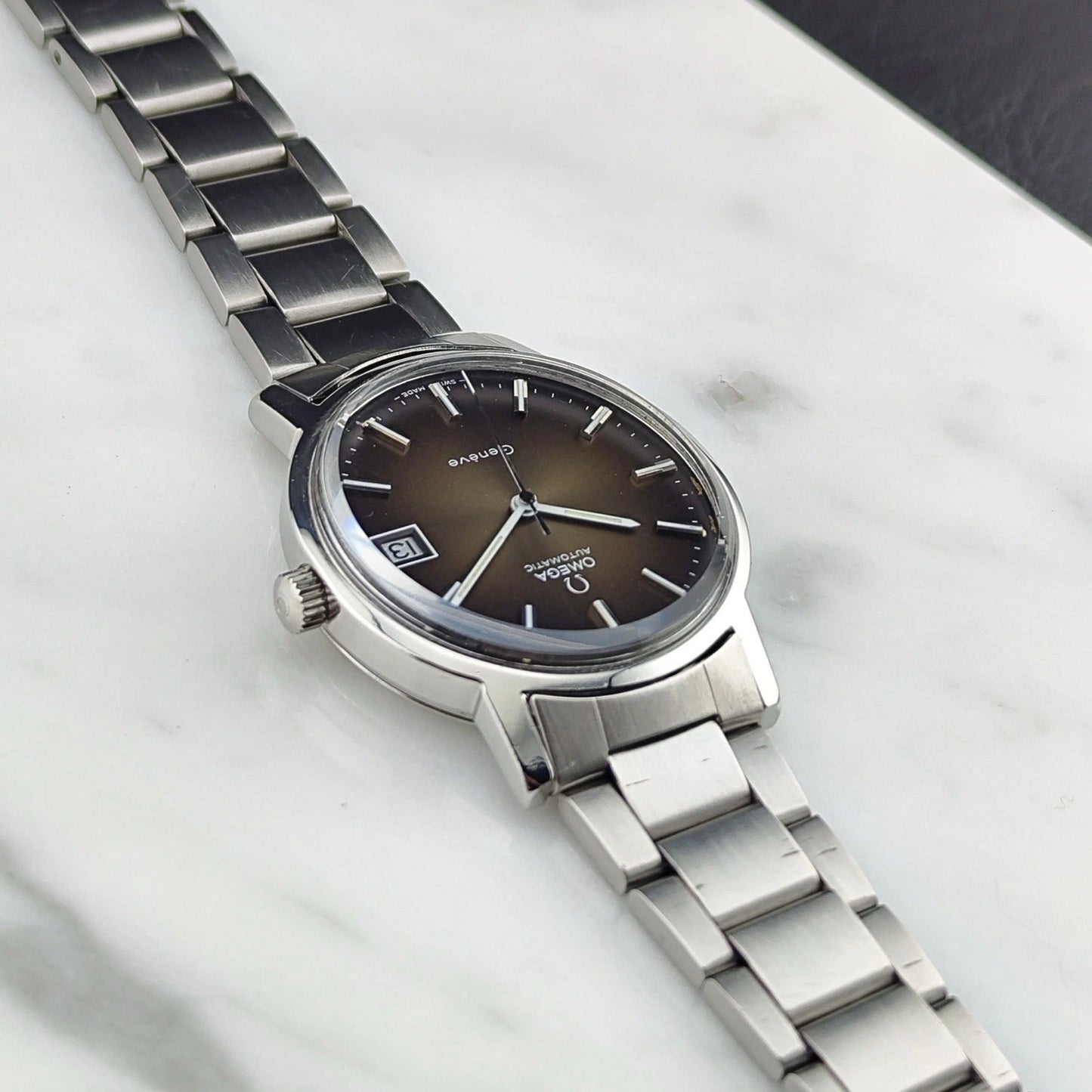 OMEGA Genève Automatic Steel Bracelet Super Rare Brown Dial [REF. 166.0163]