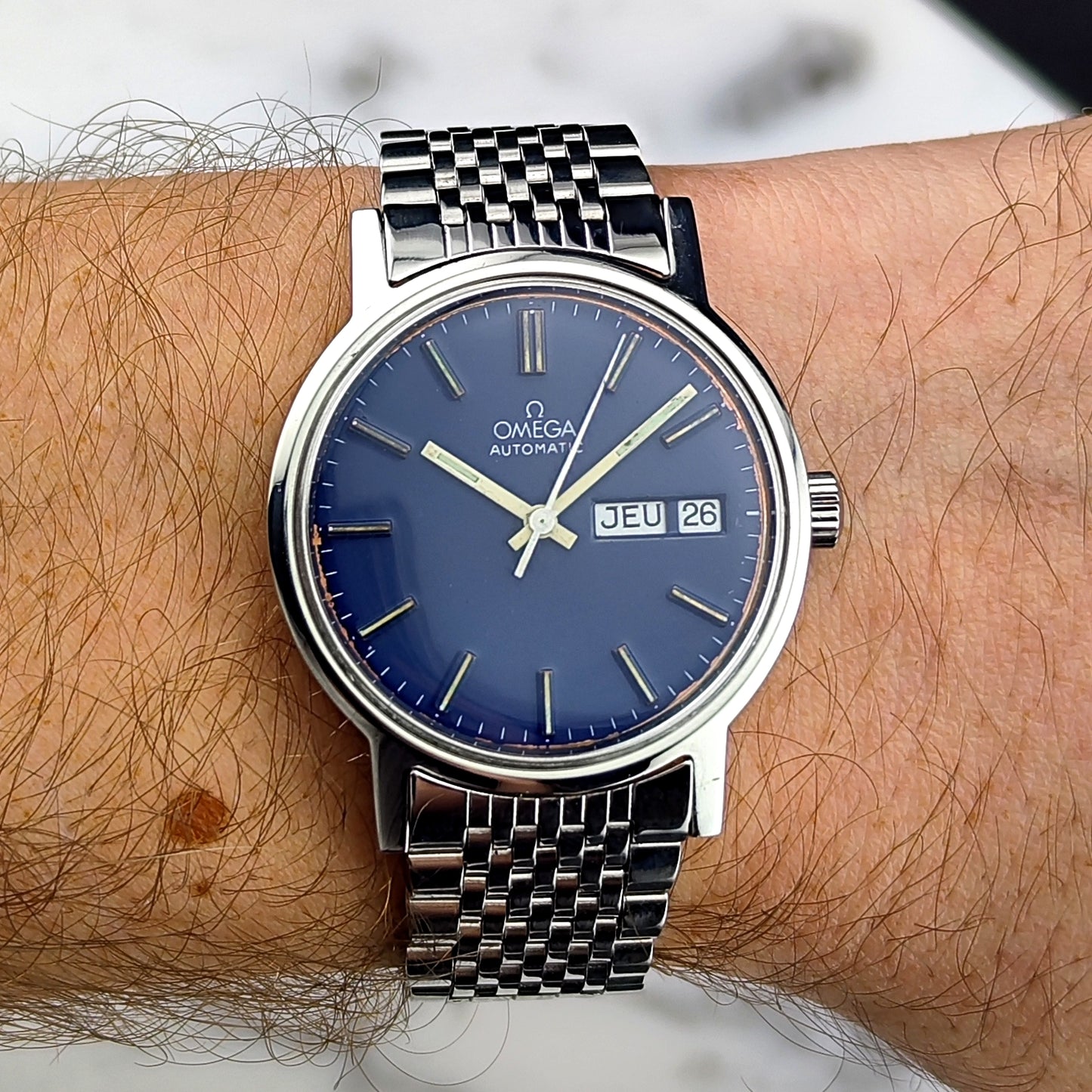 OMEGA Genéve Automatic Blue Dial France Day-Date Serviced [REF. 166.0117]