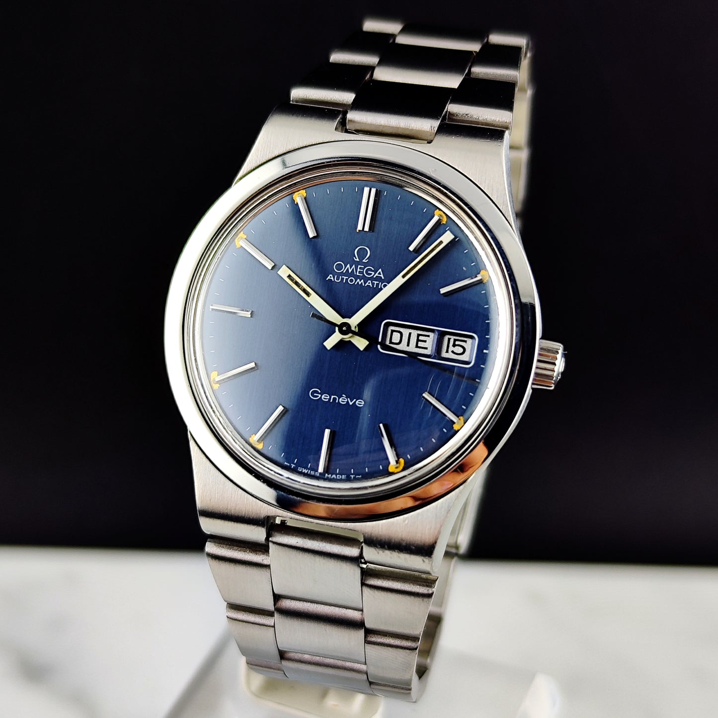 Omega Genéve Automatic Blue Dial German Day-Date 1975 Serviced 08/2026 [REF. 166.0174]