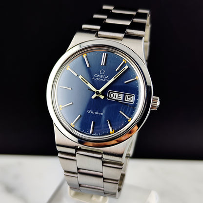 Omega Genéve Automatic Blue Dial German Day-Date 1975 Serviced 08/2026 [REF. 166.0174]