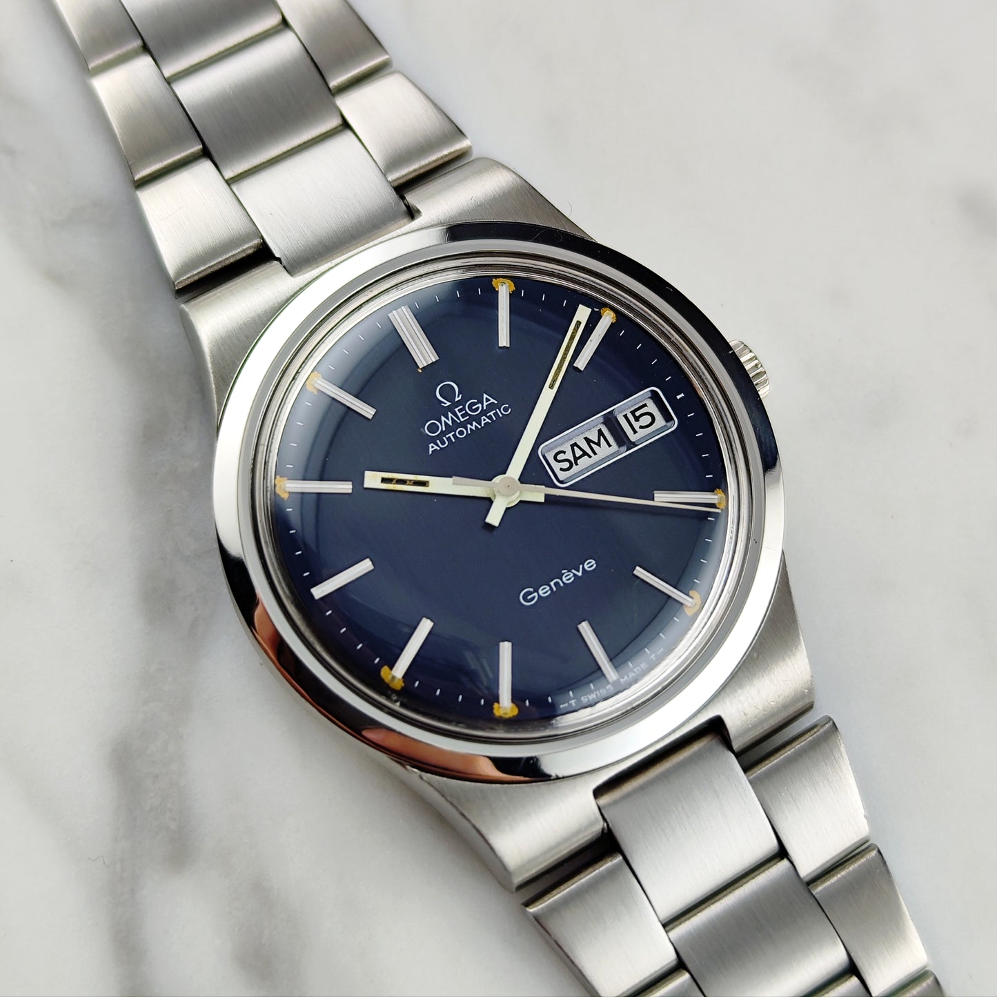 Omega Genéve Automatic Blue Dial German Day-Date 1975 Serviced 08/2026 [REF. 166.0174]