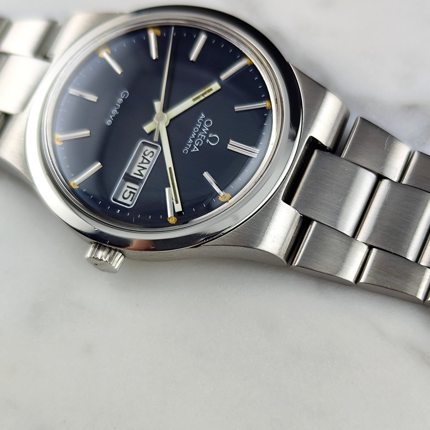 Omega Genéve Automatic Blue Dial German Day-Date 1975 Serviced 08/2026 [REF. 166.0174]