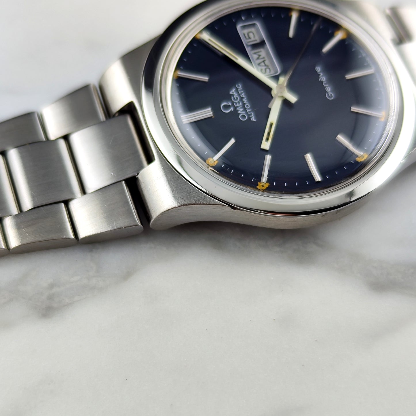 Omega Genéve Automatic Blue Dial German Day-Date 1975 Serviced 08/2026 [REF. 166.0174]