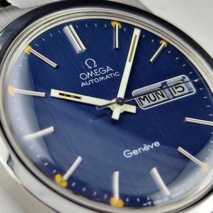 Omega Genéve Automatic Blue Dial German Day-Date 1975 Serviced 08/2026 [REF. 166.0174]