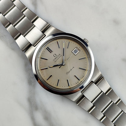 Omega Genéve Automatic Date Creme Dial Steel Bracelet 1973 Serviced 08/2026 [REF. 166.0173]
