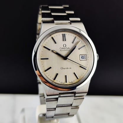 Omega Genéve Automatic Date Creme Dial Steel Bracelet 1973 Serviced 08/2026 [REF. 166.0173]