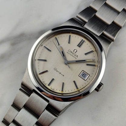 Omega Genéve Automatic Date Creme Dial Steel Bracelet 1973 Serviced 08/2026 [REF. 166.0173]