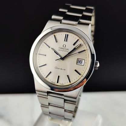 Omega Genéve Automatic Date Creme Dial Steel Bracelet 1973 Serviced 08/2026 [REF. 166.0173]