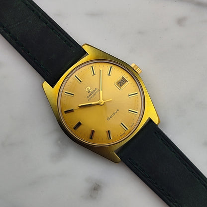 OMEGA Genéve Automatic Gold Dial Green Strap 1970 [REF. 166.041]