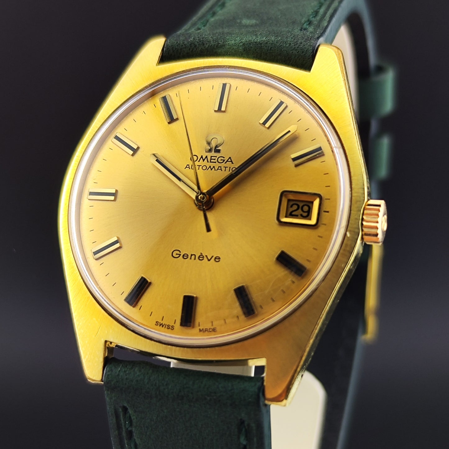 OMEGA Genéve Automatic Gold Dial Green Strap 1970 [REF. 166.041]