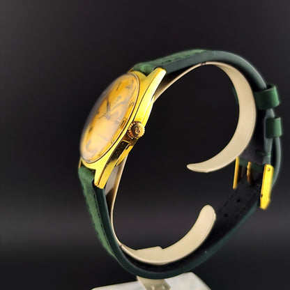 OMEGA Genéve Automatic Gold Dial Green Strap 1970 [REF. 166.041]