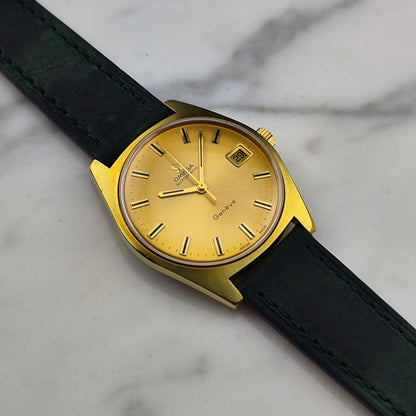 OMEGA Genéve Automatic Gold Dial Green Strap 1970 [REF. 166.041]