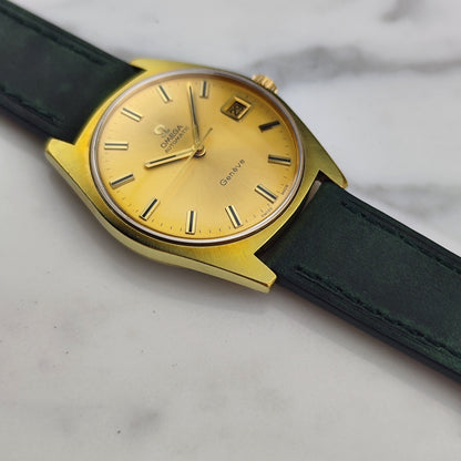 OMEGA Genéve Automatic Gold Dial Green Strap 1970 [REF. 166.041]