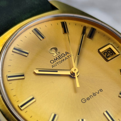 OMEGA Genéve Automatic Gold Dial Green Strap 1970 [REF. 166.041]