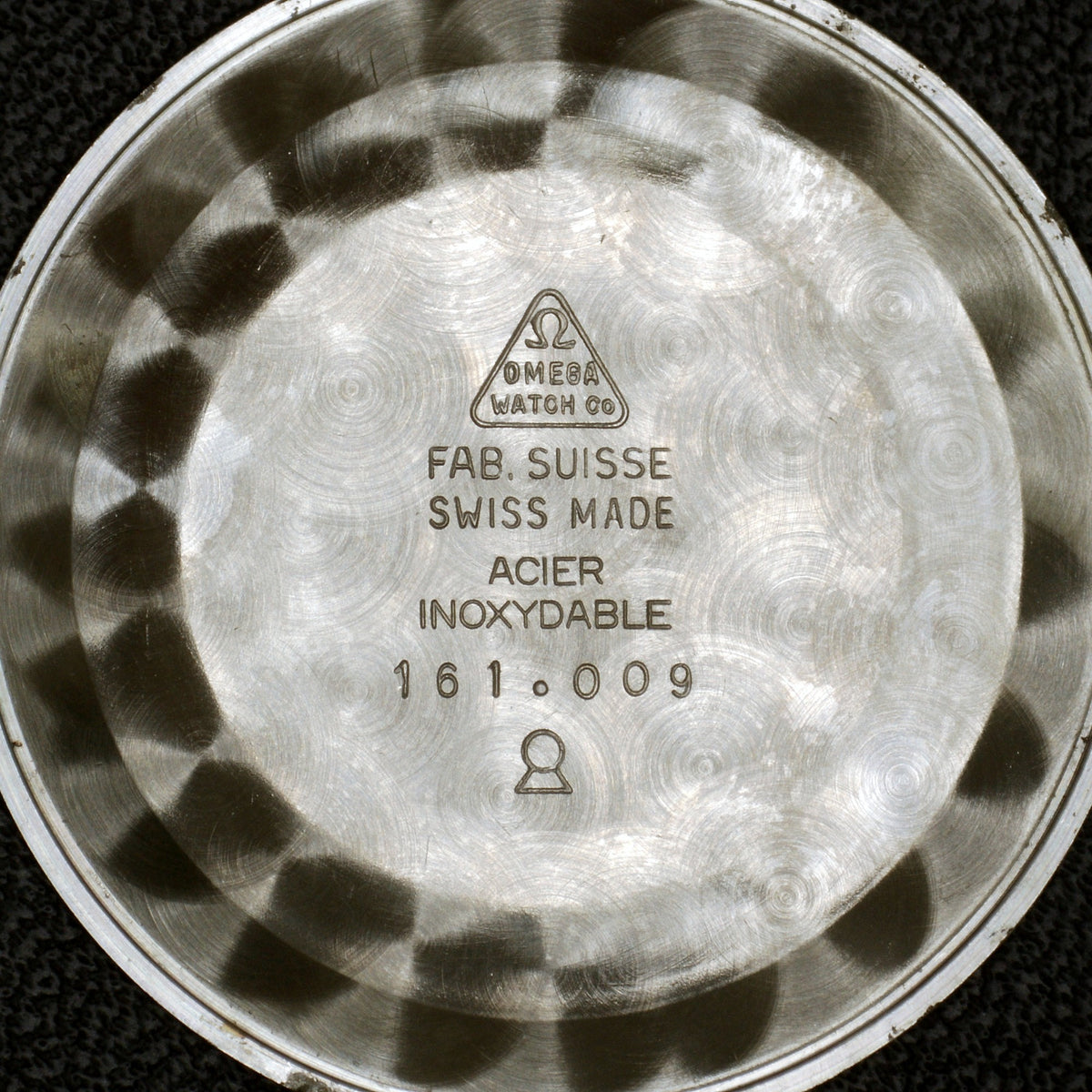Omega Genéve Automatic Silver Gold Index Dial 1968 – Gehäuseboden mit Gravur