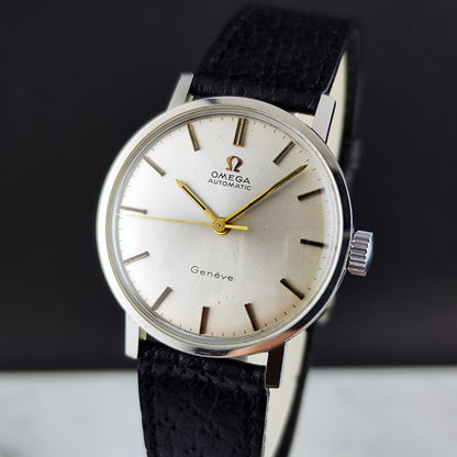 Omega Genéve Automatic Silver Gold Index Dial 1968 – Vorderansicht mit Zifferblatt