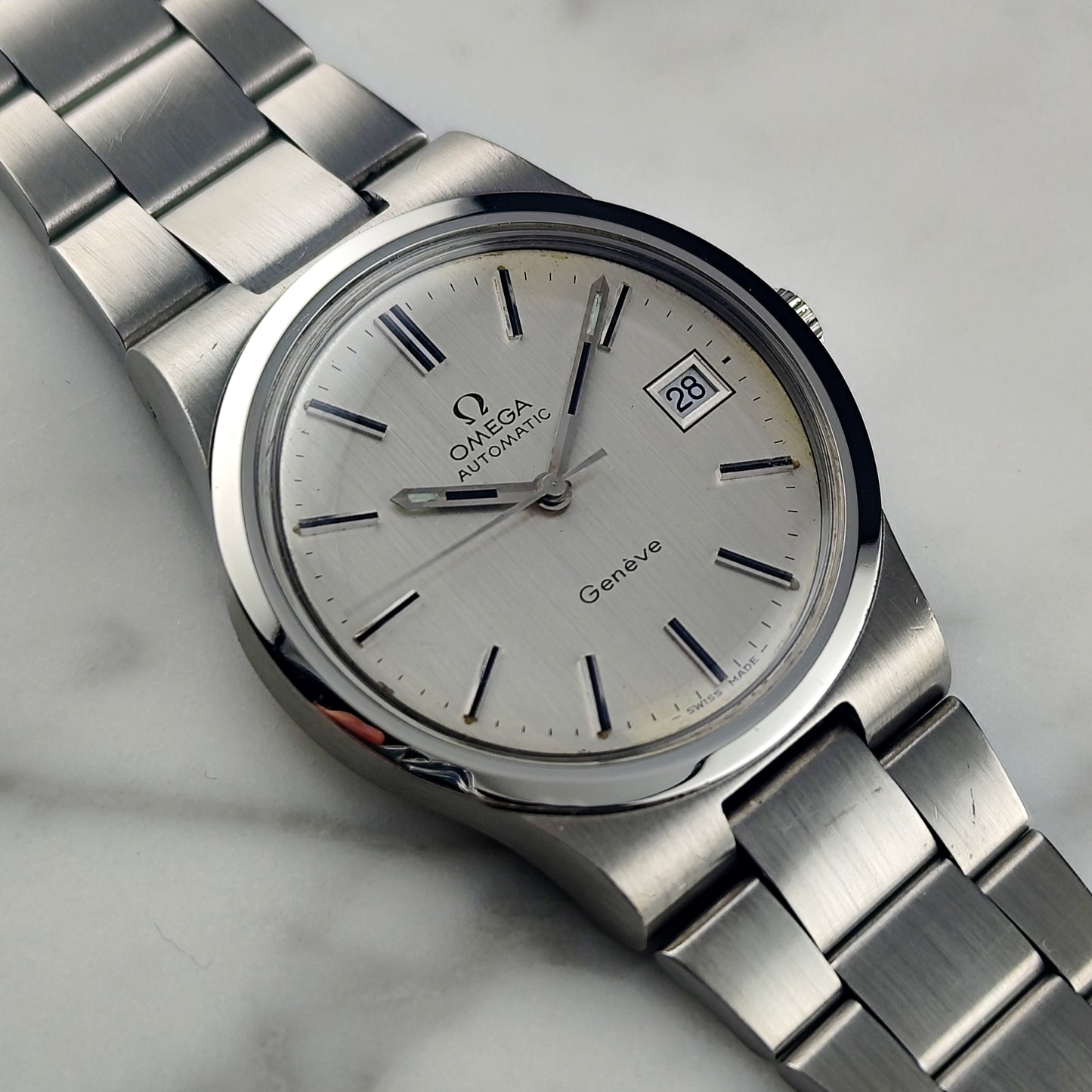 OMEGA Genéve Automatic Silver Line Date 1973 Serviced 03/2026 [REF. 166.0173]