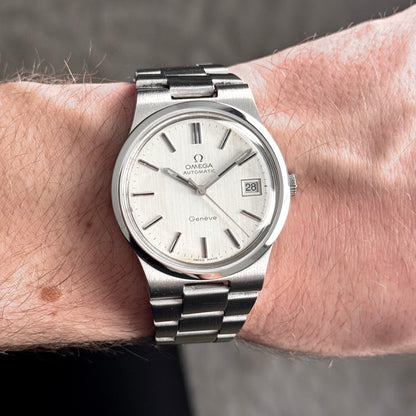 OMEGA Genéve Automatic Silver Line Date 1973 Serviced 03/2026 [REF. 166.0173]