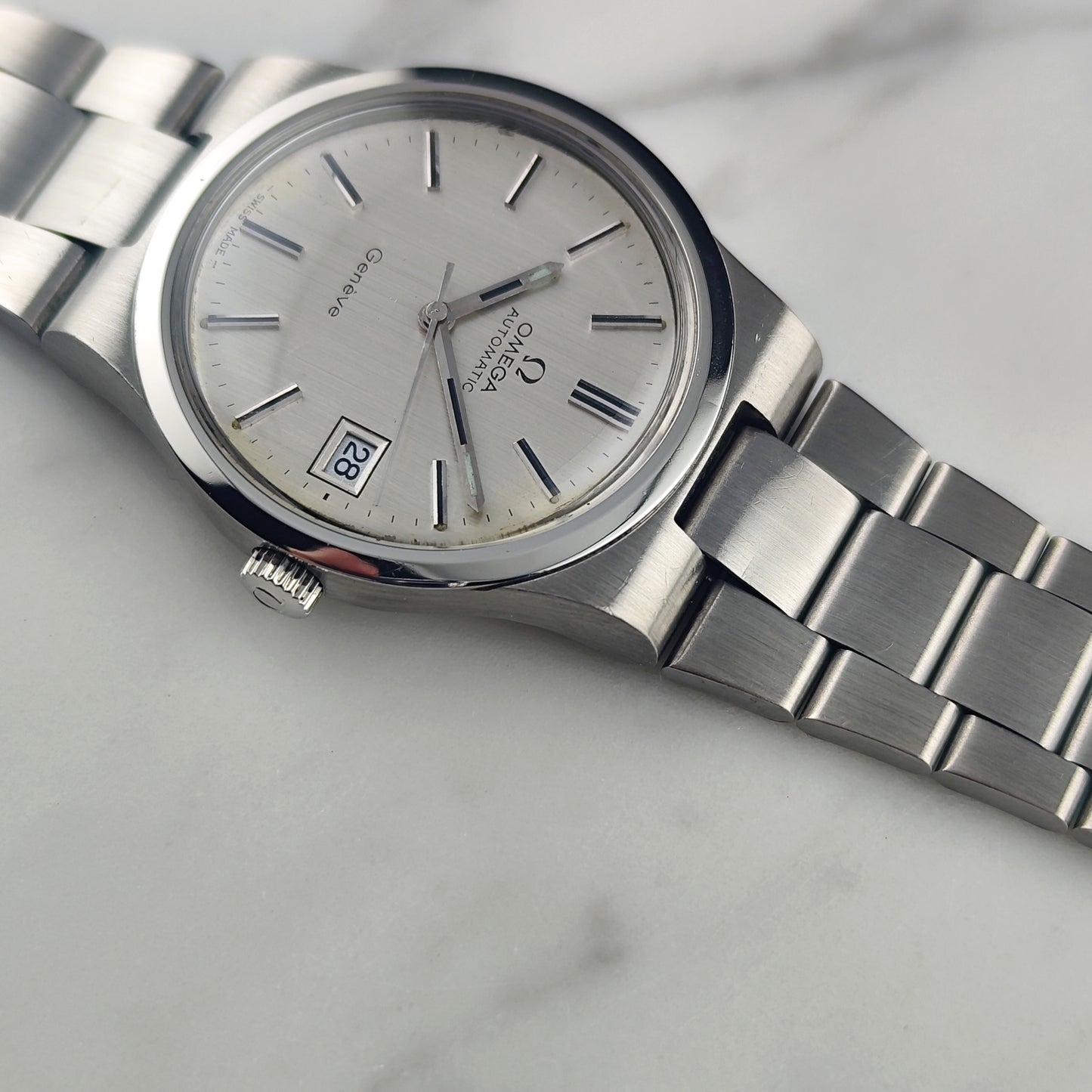 OMEGA Genéve Automatic Silver Line Date 1973 Serviced 03/2026 [REF. 166.0173]