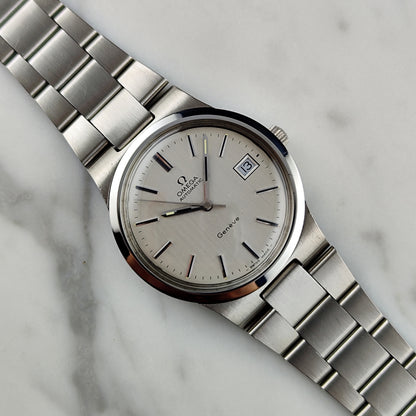 Omega Genéve Automatic Silver Linen Dial Steel Bracelet 1972 Serviced 08/2026 [REF. 166.0173]