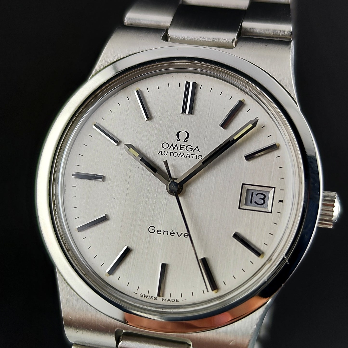 Omega Genéve Automatic Silver Linen Dial Steel Bracelet 1972 Serviced 08/2026 [REF. 166.0173]