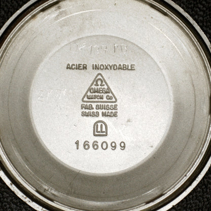 Omega Genéve Automatic Steel 1972 Dial Bracelet Serviced 10/2026 – Gehäuseboden mit Gravur