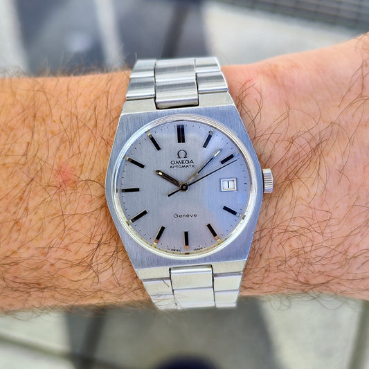 Omega Genéve Automatic Steel 1972 Dial Bracelet Serviced 10/2026 – Am Handgelenk getragen