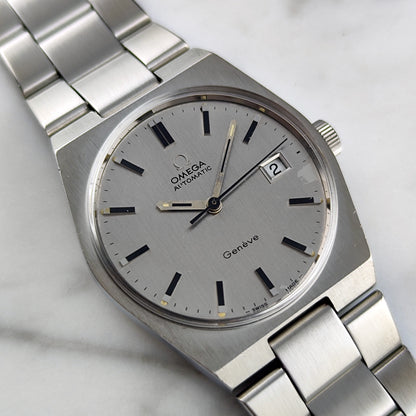 Omega Genéve Automatic Steel 1972 Dial Bracelet Serviced 10/2026 – Vorderansicht Zifferblatt schräg