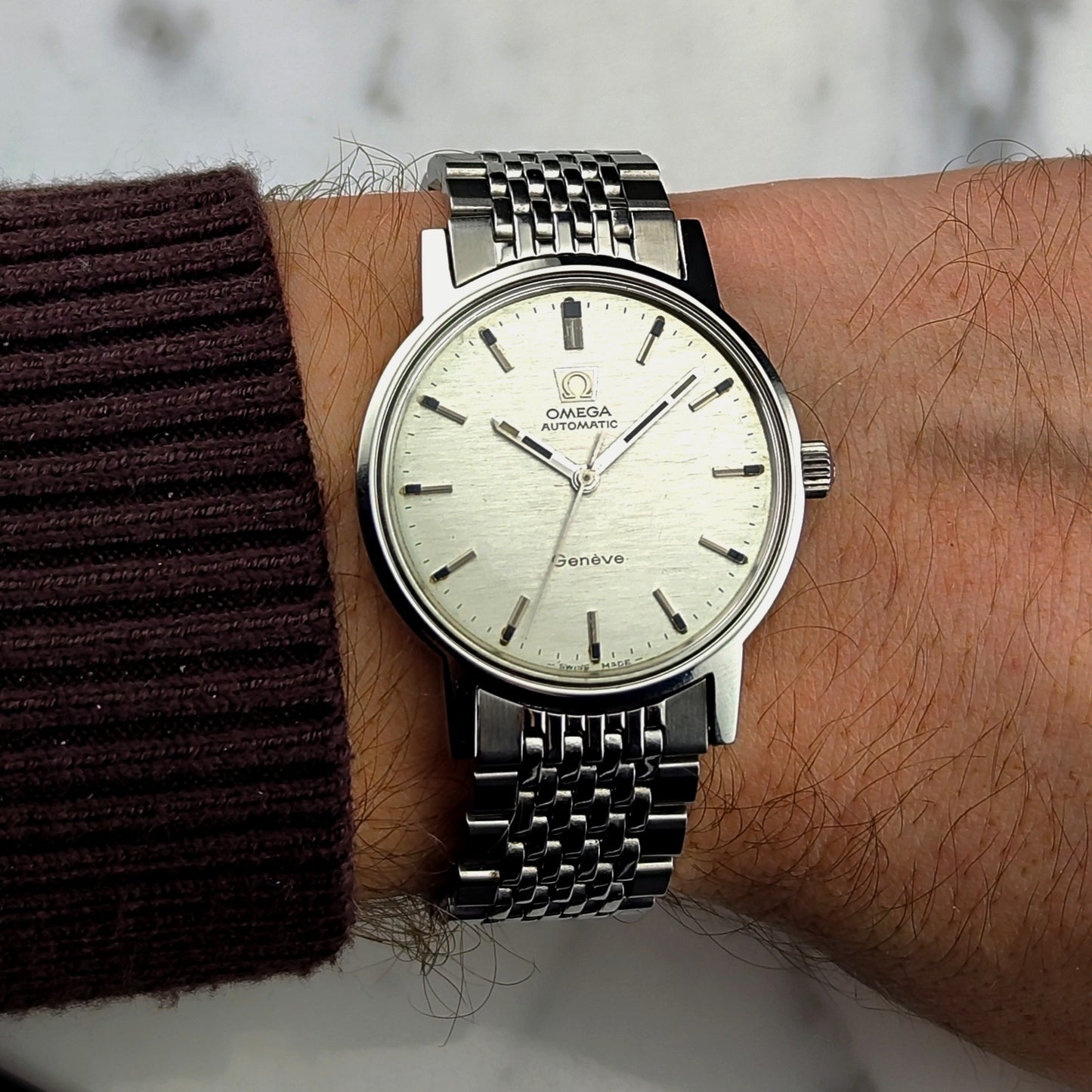 OMEGA Genève Automatic Rare White Mosaic Dial 1969 [REF. 165.070]