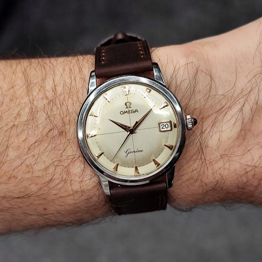 Omega Genéve Crosshair Dial 1961 – Am Handgelenk getragen