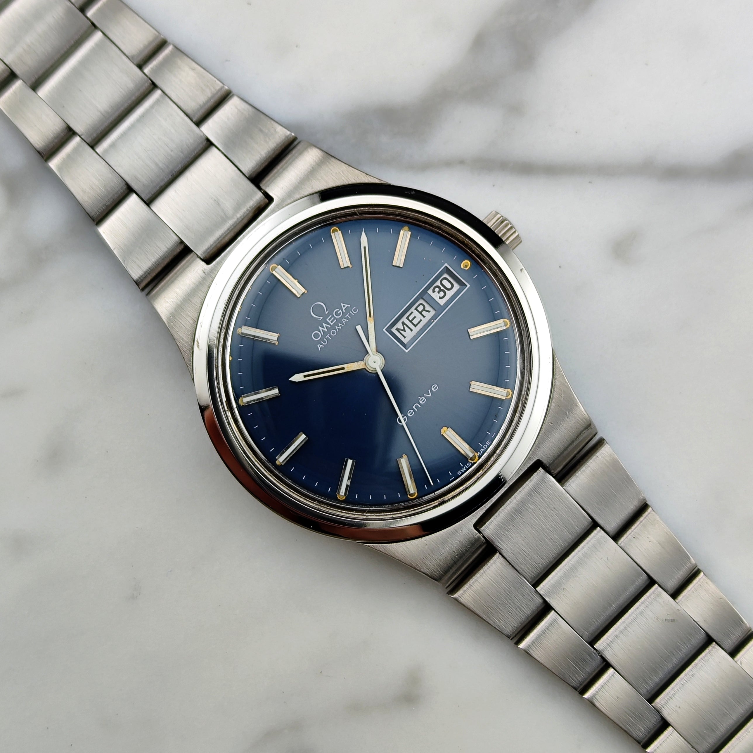 OMEGA Genève France Day-Date Blue Dial 1974 Serviced 02/2026 – Ref. 166 ...