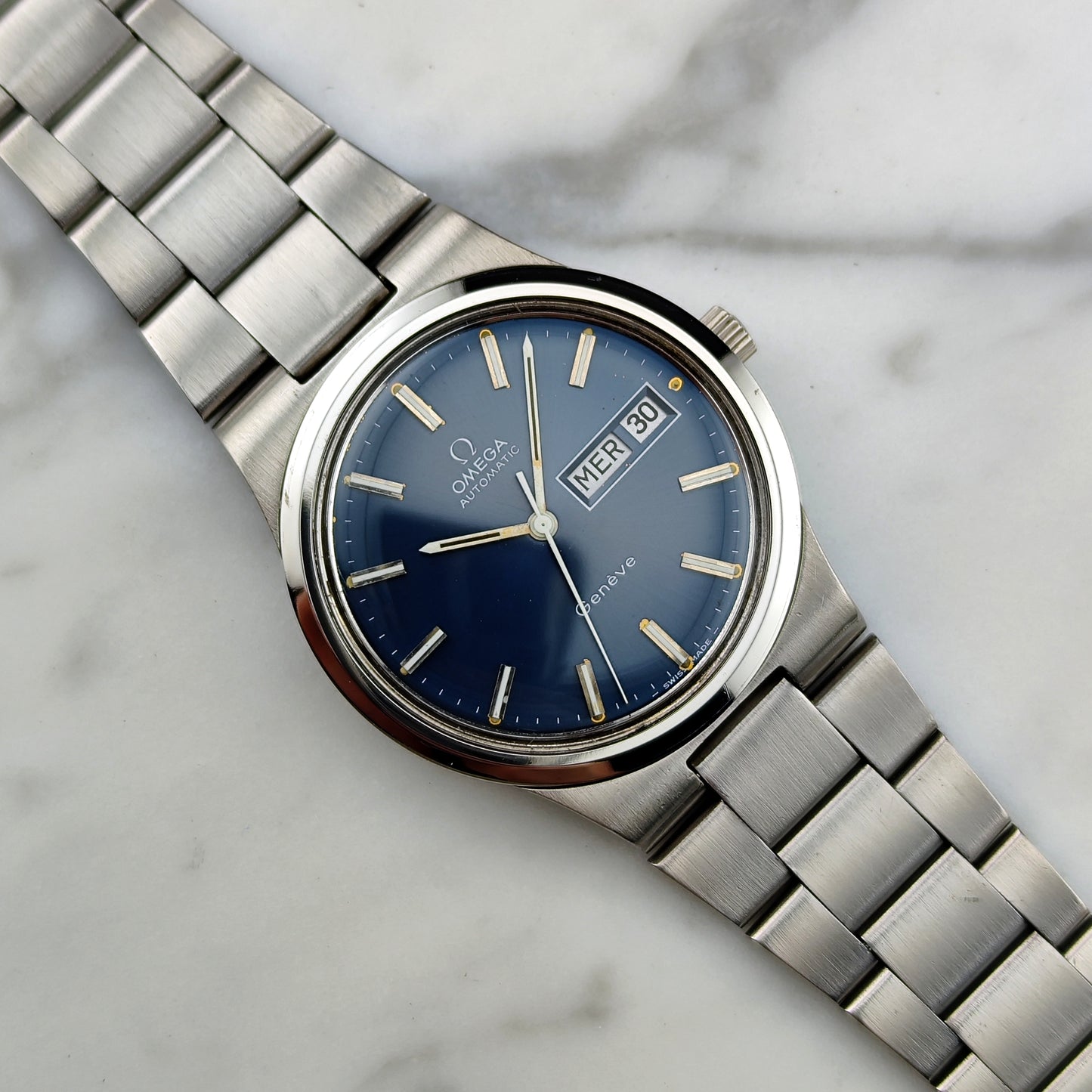 OMEGA Genéve France Day-Date Blue Dial Bracelet 1974 [REF. 166.0174]