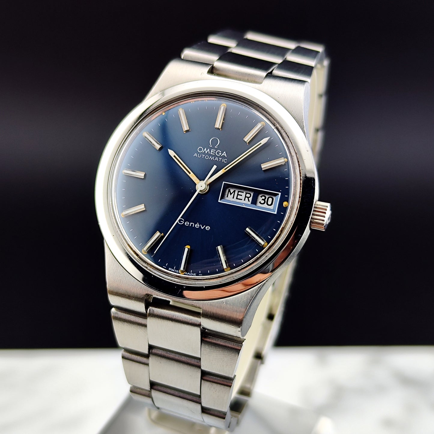 OMEGA Genéve France Day-Date Blue Dial Bracelet 1974 [REF. 166.0174]