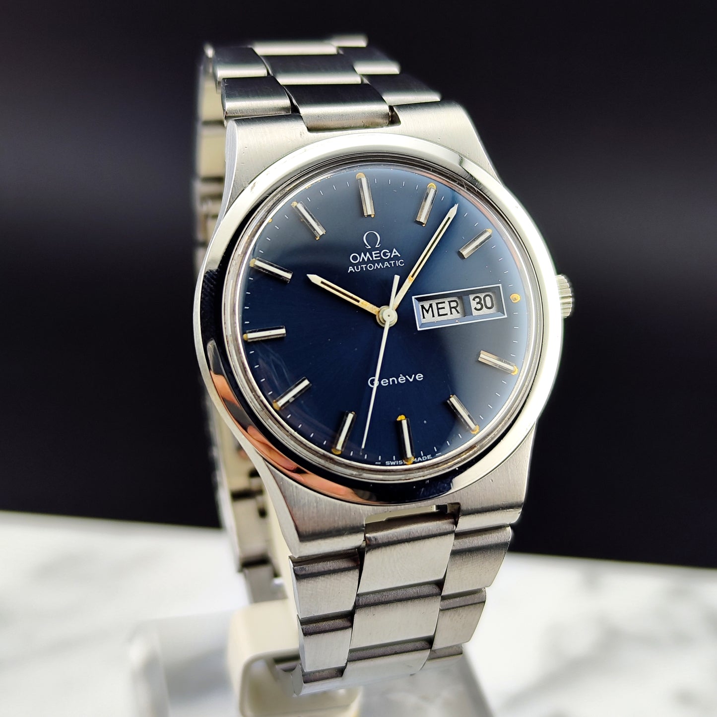 OMEGA Genéve France Day-Date Blue Dial Bracelet 1974 [REF. 166.0174]