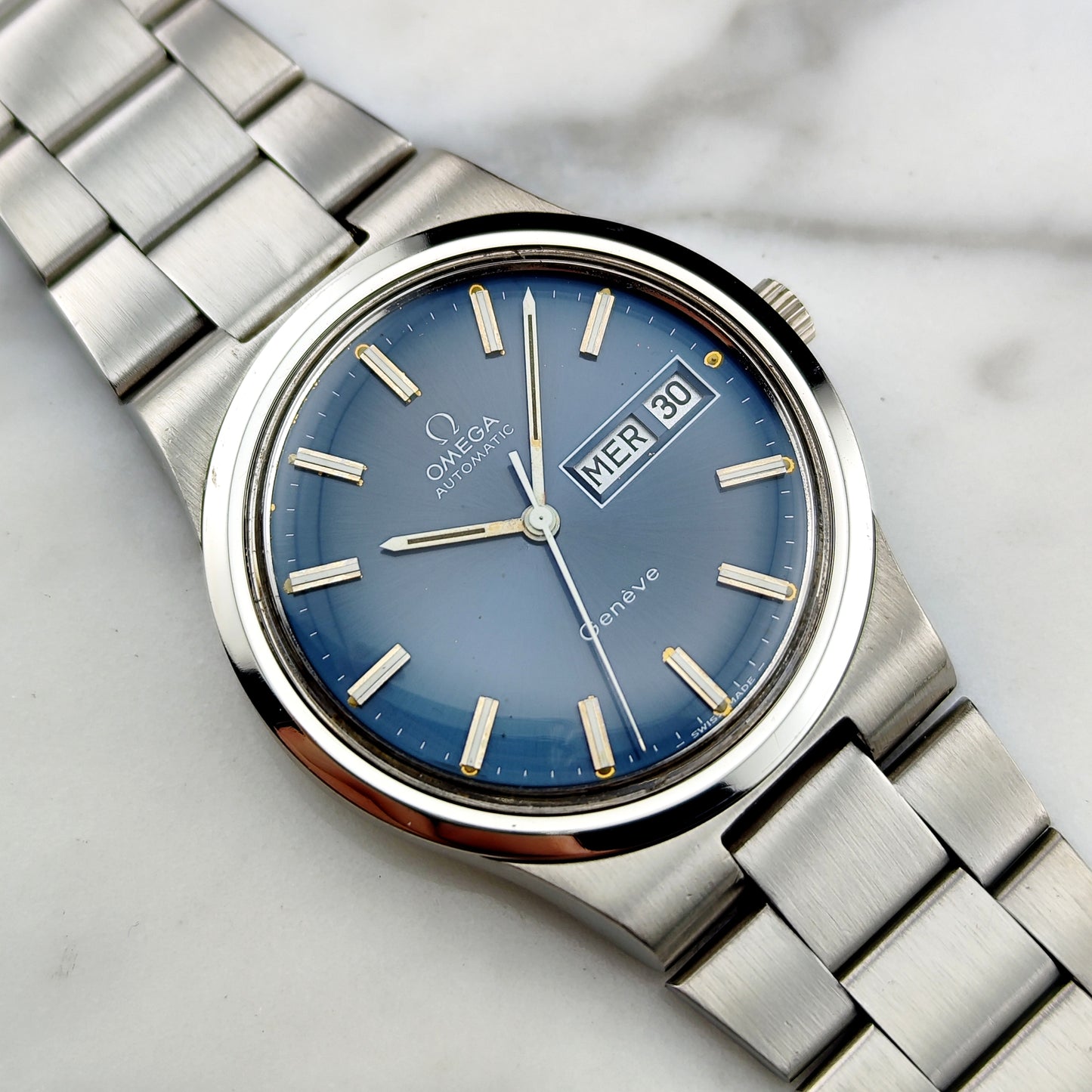 OMEGA Genéve France Day-Date Blue Dial Bracelet 1974 [REF. 166.0174]