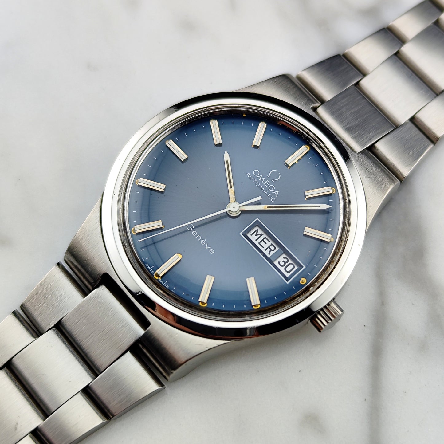 OMEGA Genéve France Day-Date Blue Dial Bracelet 1974 [REF. 166.0174]