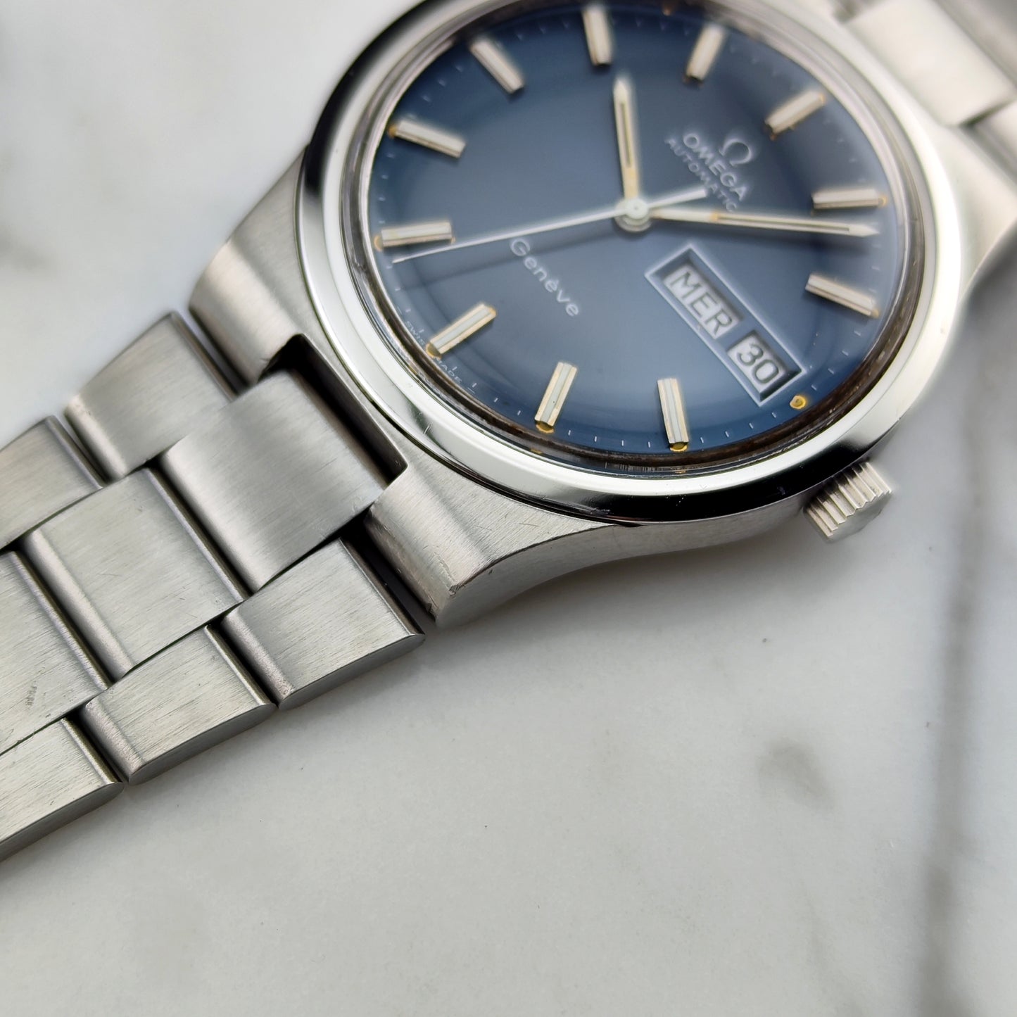 OMEGA Genéve France Day-Date Blue Dial Bracelet 1974 [REF. 166.0174]